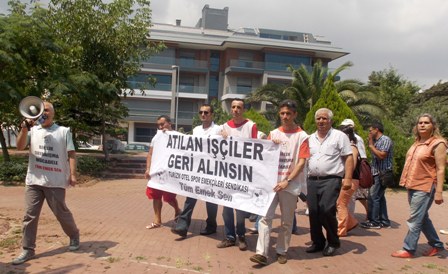 cinar otel iscisi eylemde