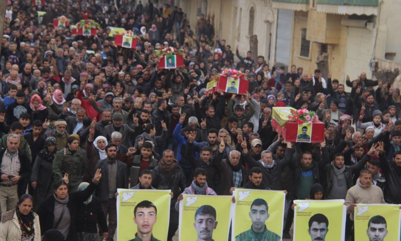 Efrîn Direnişi şehitleri görkemli törenle toprağa verildi